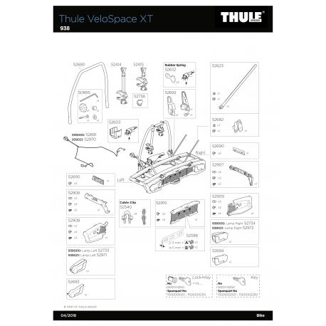 Pièces détachées - Porte-vélos Thule Vélospace XT