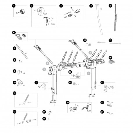 Couvercle D'extrémité Thule 51351 - Pièce De Rechange Pour Porte-vélo, Plastique Noir