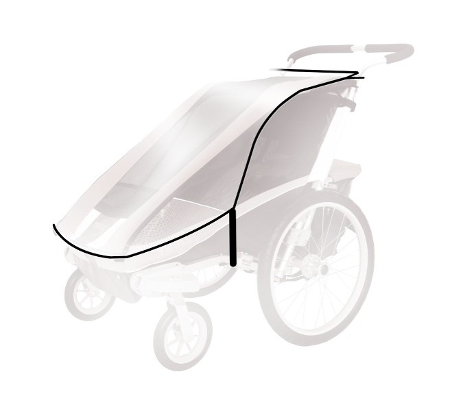 Housse De Pluie Pour Chariot / Poussette - Taille 90x50x75 Cm, Matériau EVA, Imperméable Et Coupe-vent